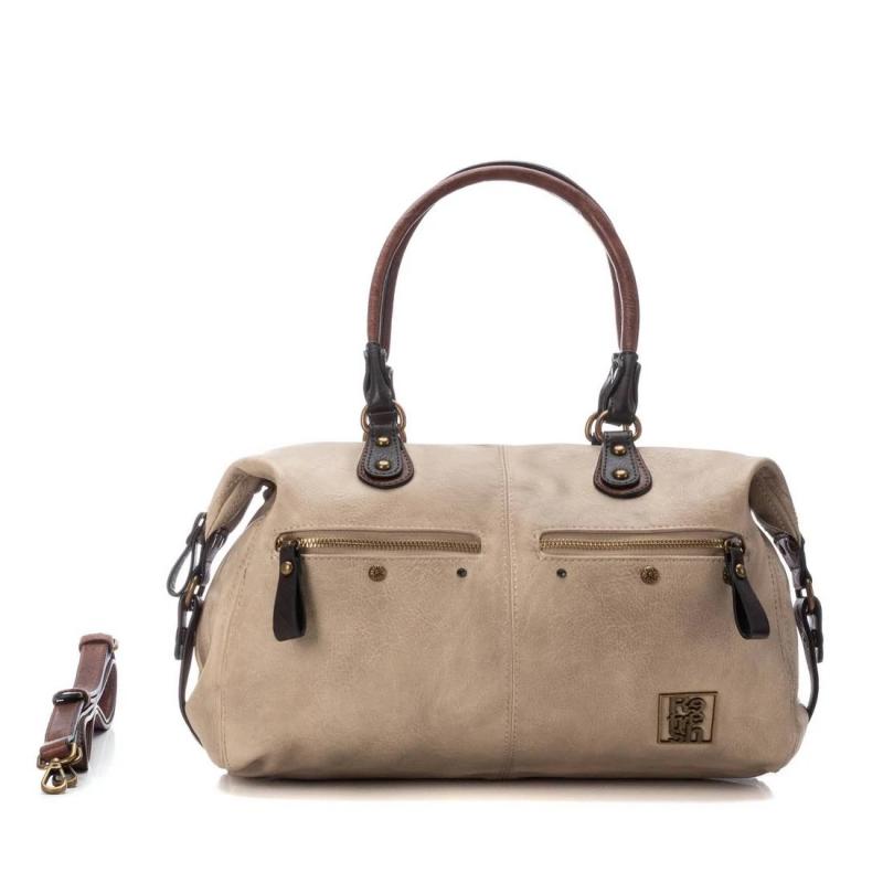 BOLSO DE MUJER REFRESH 18321702 BEIGE BANDOLERA Y BOLSILLOS  DELANTEROS