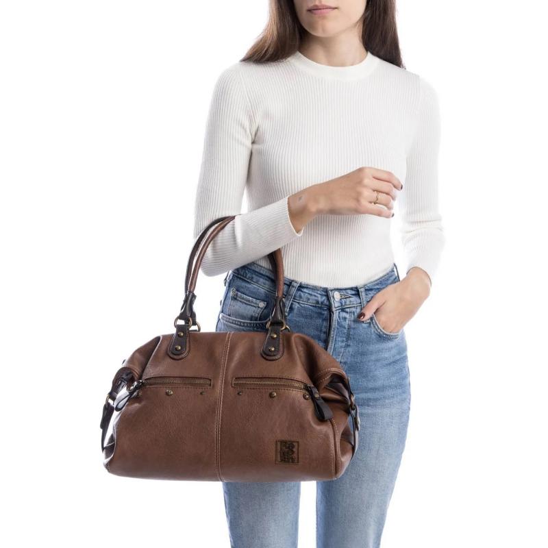 BOLSO DE MUJER REFRESH 18321704 CAMEL BANDOLERA Y BOLSILLOS  DELANTEROS