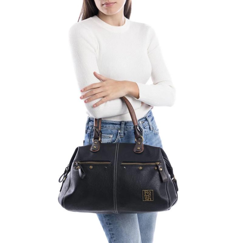 BOLSO DE MUJER REFRESH 18321701 NEGRO BANDOLERA Y BOLSILLOS  DELANTEROS