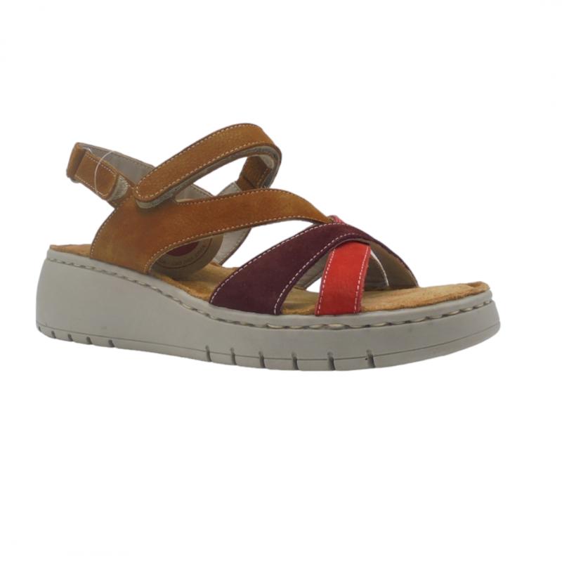 ERASE 200-01 SANDALIA MUJER CUNA CASUAL VELCRO CUERO MULTICOLOR