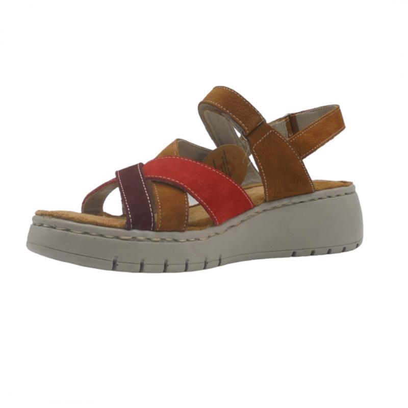 ERASE 200-01 SANDALIA MUJER CUNA CASUAL VELCRO CUERO MULTICOLOR