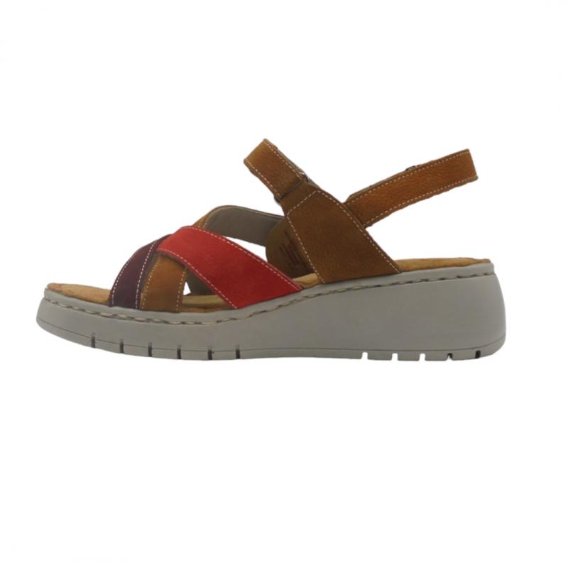 ERASE 200-01 SANDALIA MUJER CUNA CASUAL VELCRO CUERO MULTICOLOR