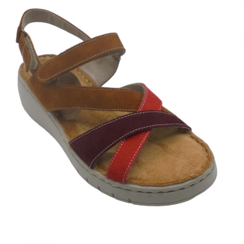 ERASE 200-01 SANDALIA MUJER CUNA CASUAL VELCRO CUERO MULTICOLOR