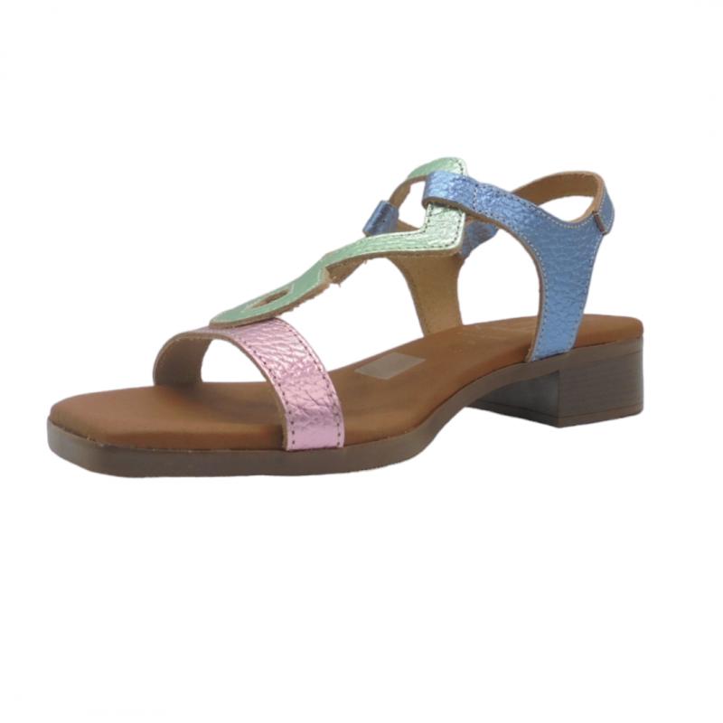 OH! MY SANDALS SANDALIA MUJER PLANA MODELO 5345 AZUL COMBINADO