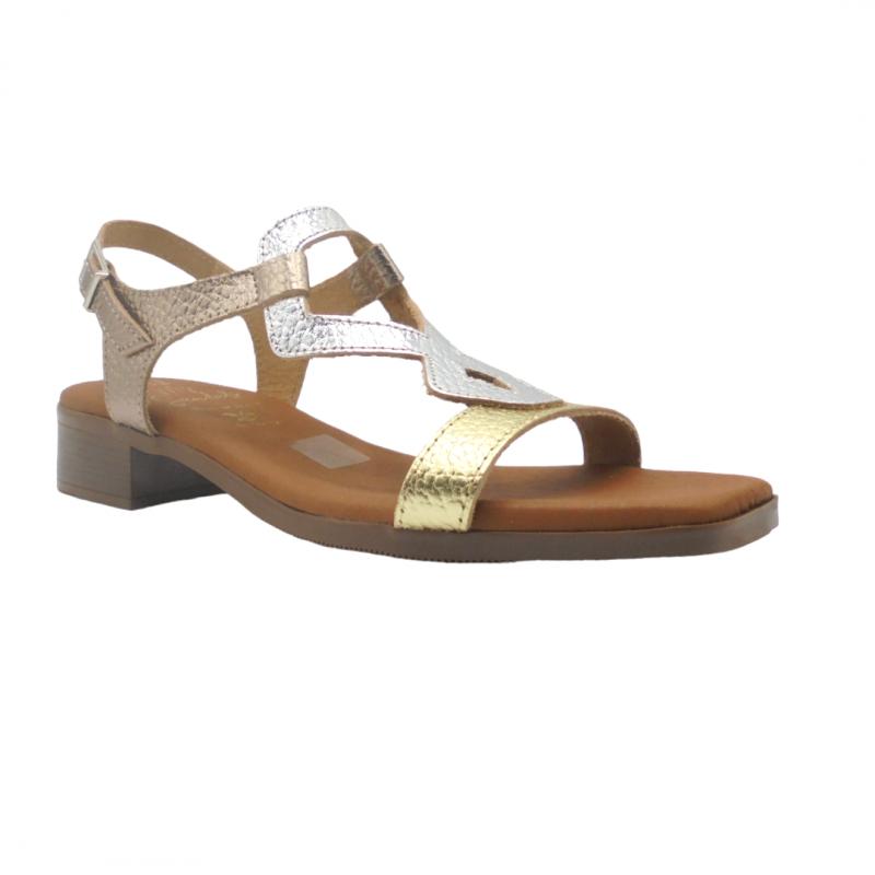 OH! MY SANDALS SANDALIA MUJER PLANA MODELO 5345 CAVA COMBINADO