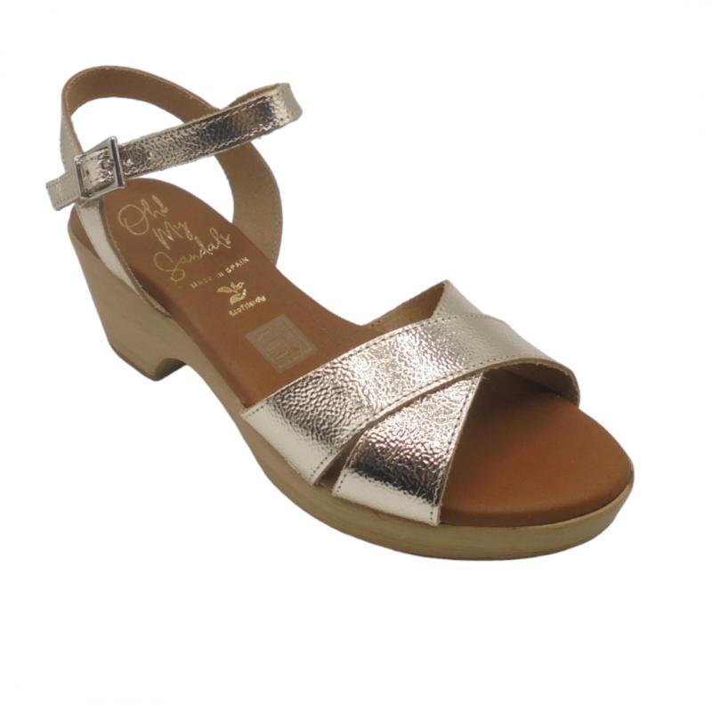 OH! MY SANDALS SANDALIA MUJER VESTIR PIEL 5375 CHAMPAN