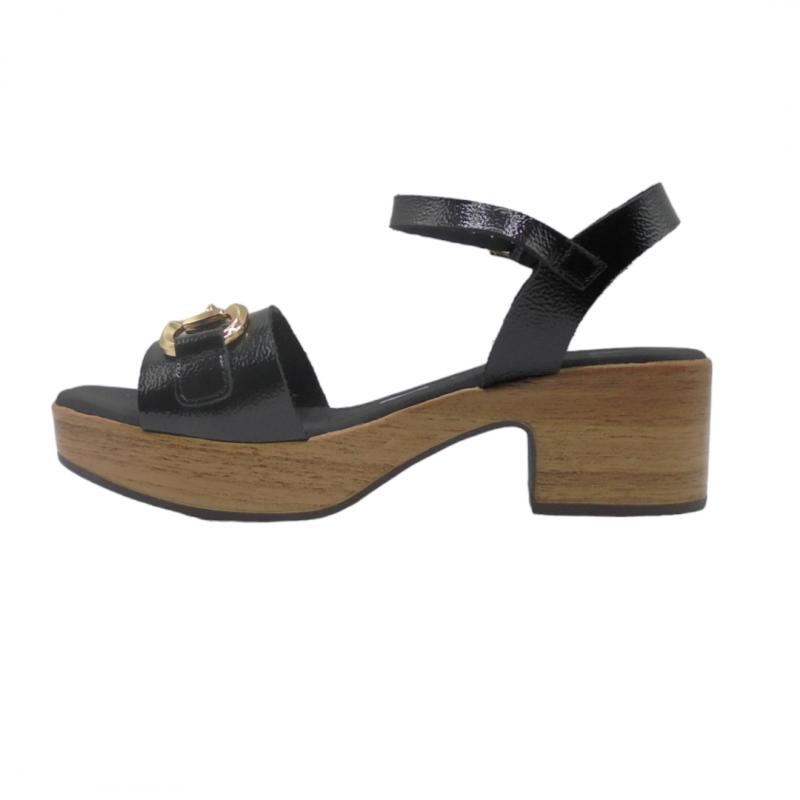 OH! MY SANDALS SANDALIA PIEL TACON MEDIO 5383 NEGRO