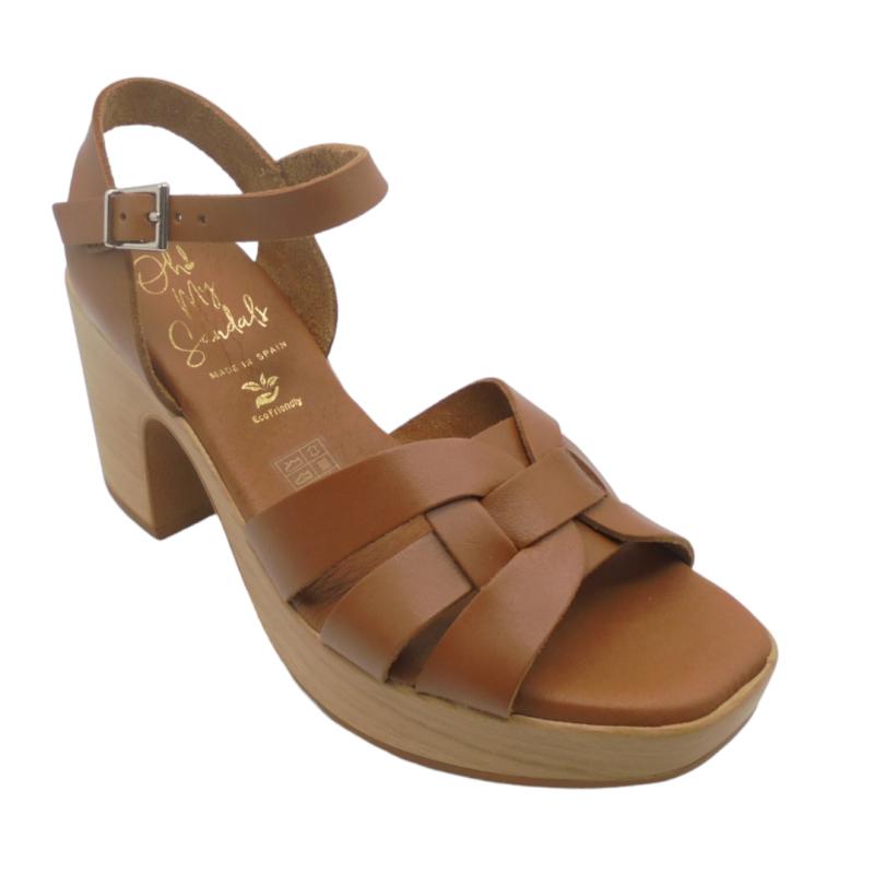 OH! MY SANDALS SANDALIA PIEL TACON VESTIR 5387 ROBLE