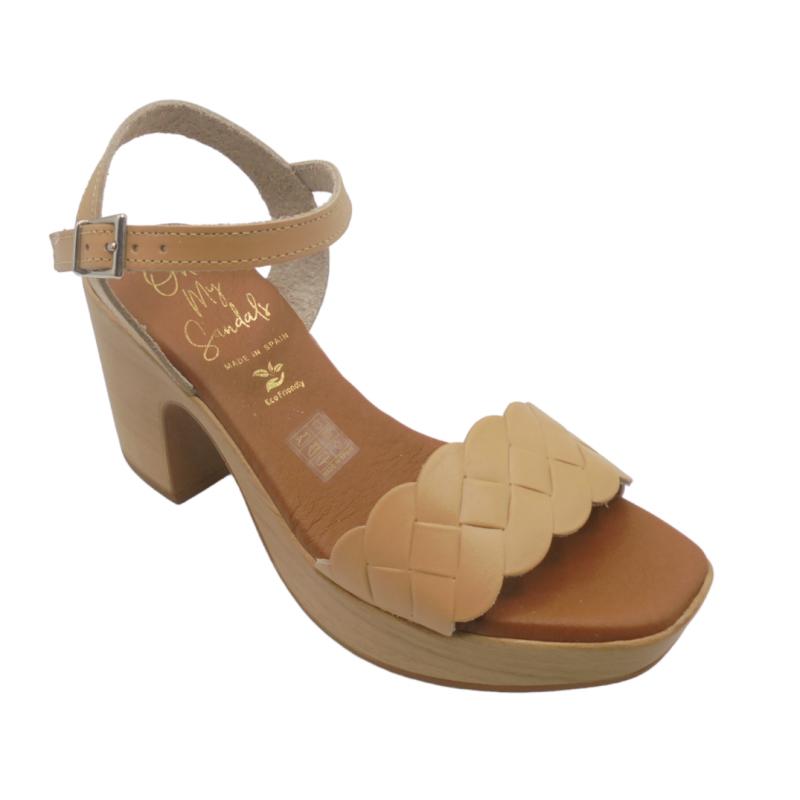 OH! MY SANDALS SANDALIA PIEL TACON VESTIR 5388 CAMEL