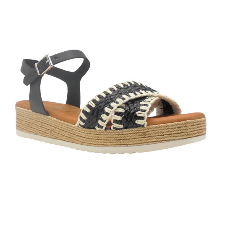 OH MY SANDALS SANDALIA MUJER PLATAFORMA MODELO 5429 NEGRO COMODAS Y ELEGANTES