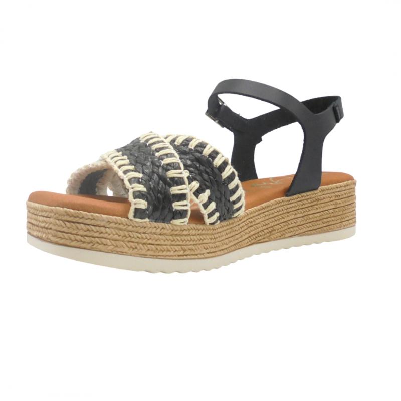 OH MY SANDALS SANDALIA MUJER PLATAFORMA MODELO 5429 NEGRO COMODAS Y ELEGANTES