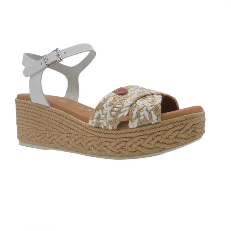 OH! MY SANDALS SANDALIA MUJER PLATAFORMA 5454 BLANCO COMBI