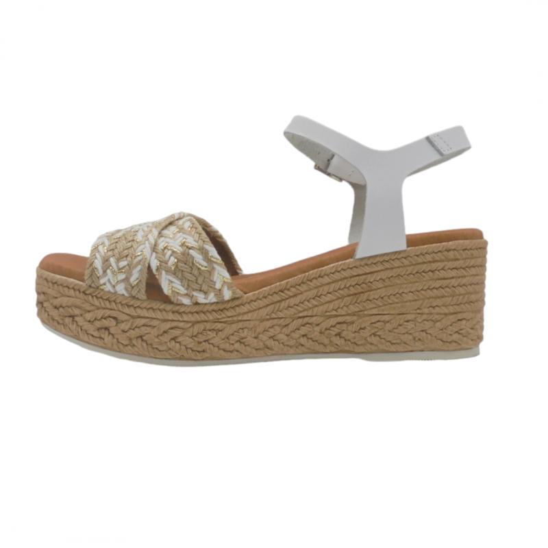 OH! MY SANDALS SANDALIA MUJER PLATAFORMA 5454 BLANCO COMBI