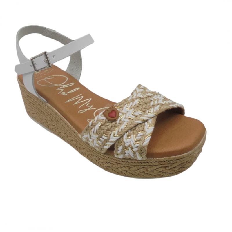 OH! MY SANDALS SANDALIA MUJER PLATAFORMA 5454 BLANCO COMBI