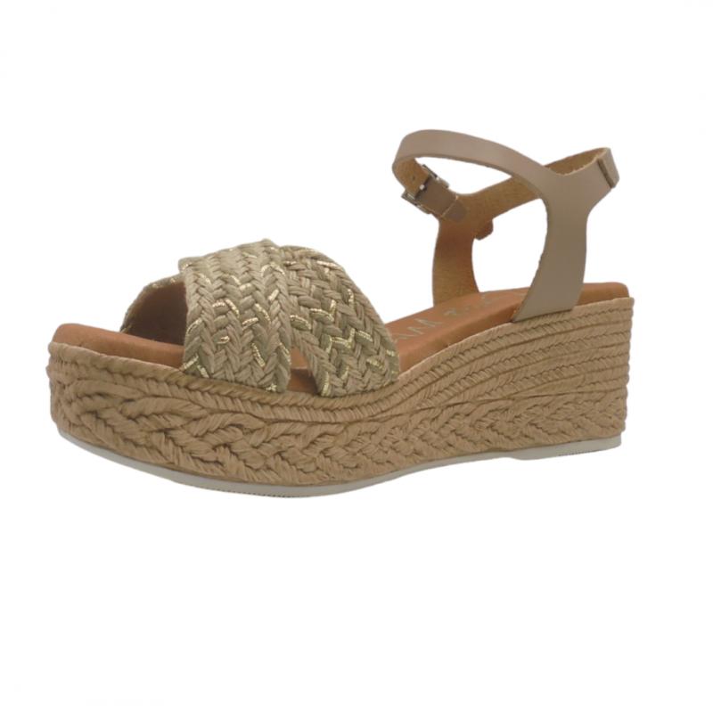 OH! MY SANDALS SANDALIA MUJER PLATAFORMA 5454 TAUPE COMBI