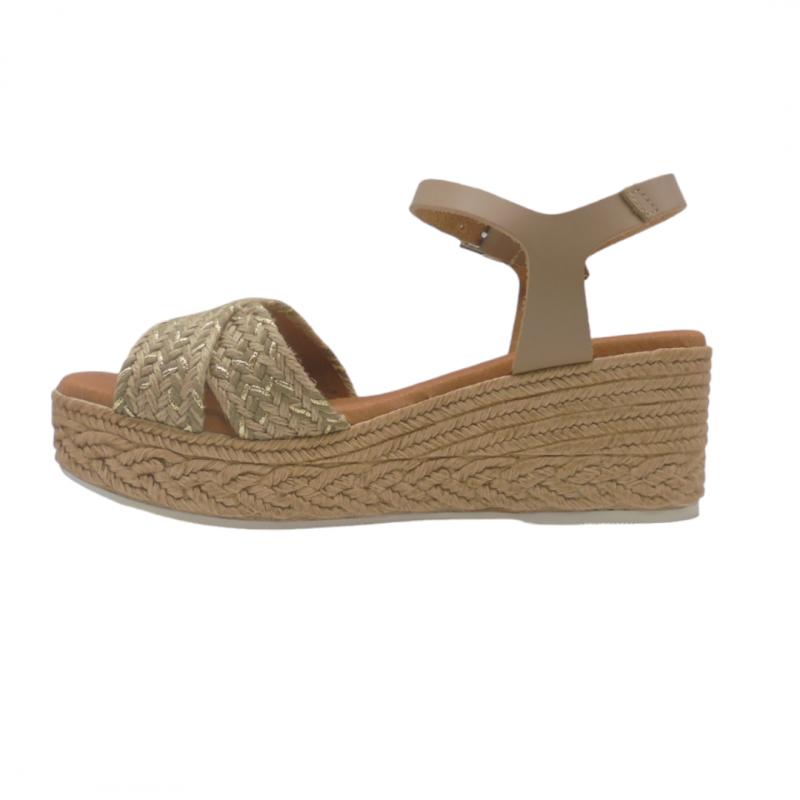 OH! MY SANDALS SANDALIA MUJER PLATAFORMA 5454 TAUPE COMBI