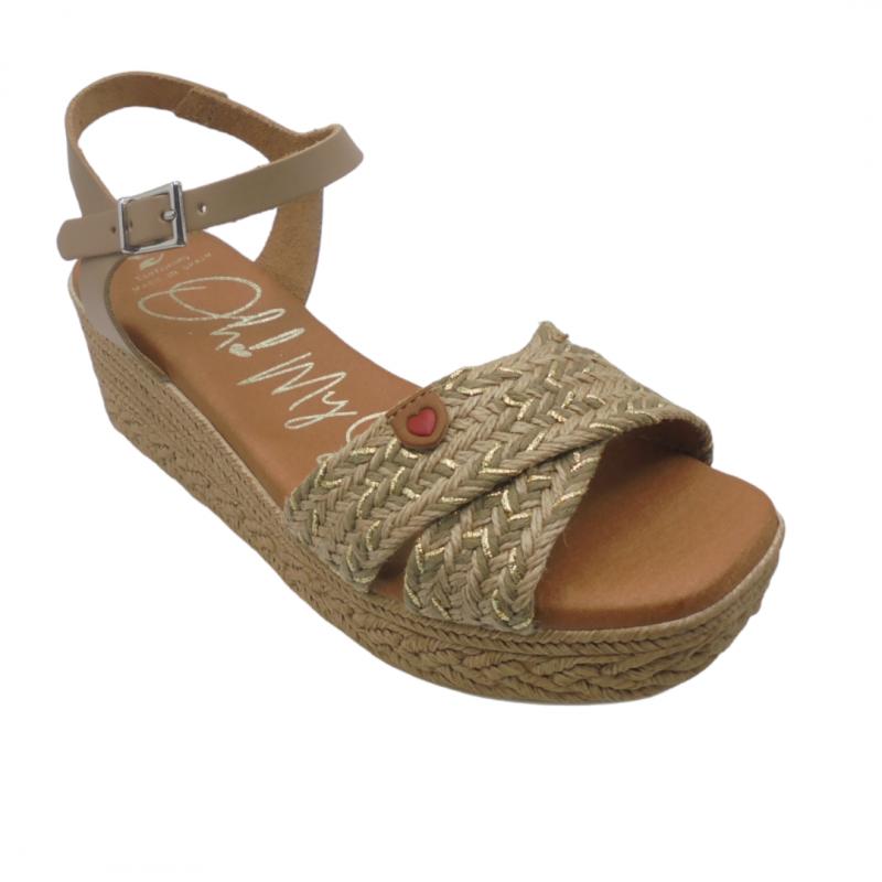 OH! MY SANDALS SANDALIA MUJER PLATAFORMA 5454 TAUPE COMBI