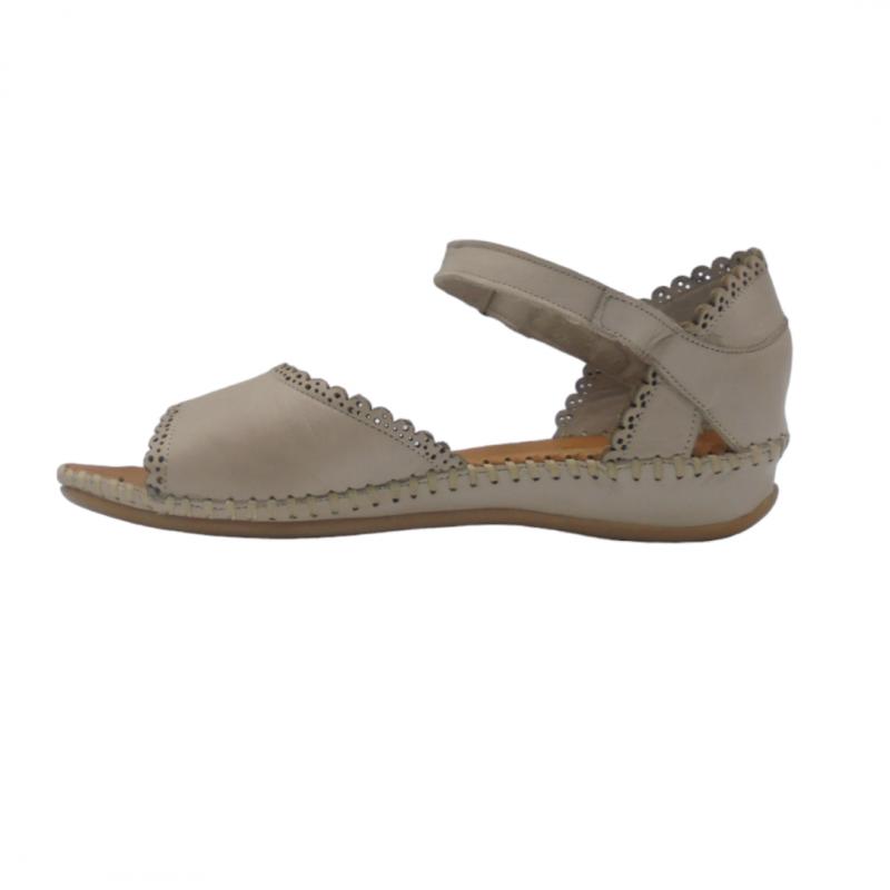 ERASE 793-53 SANDALIA CASUAL TALON CERRADO CIERRE VELCRO TAUPE