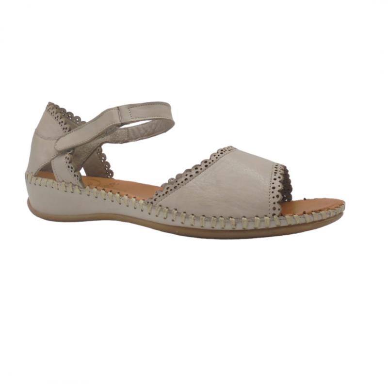 ERASE 793-53 SANDALIA CASUAL TALON CERRADO CIERRE VELCRO TAUPE