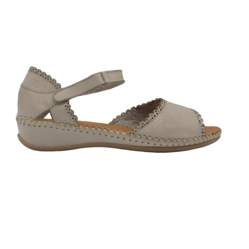 ERASE 793-53 SANDALIA CASUAL TALON CERRADO CIERRE VELCRO TAUPE