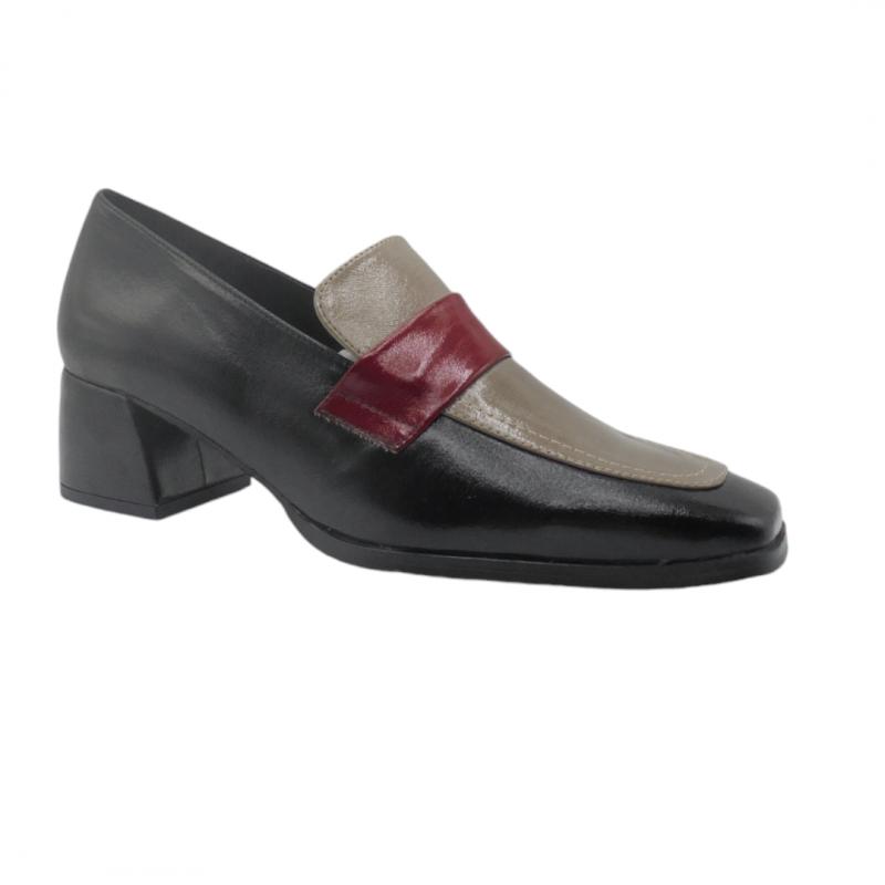 DANIELA VEGA 2339 ZAPATO MOCASIN TRICOLOR MUJER NEGRO