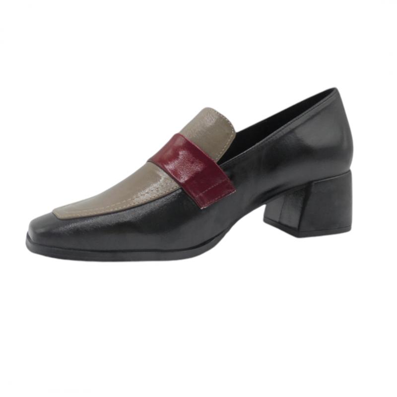 DANIELA VEGA 2339 ZAPATO MOCASIN TRICOLOR MUJER NEGRO