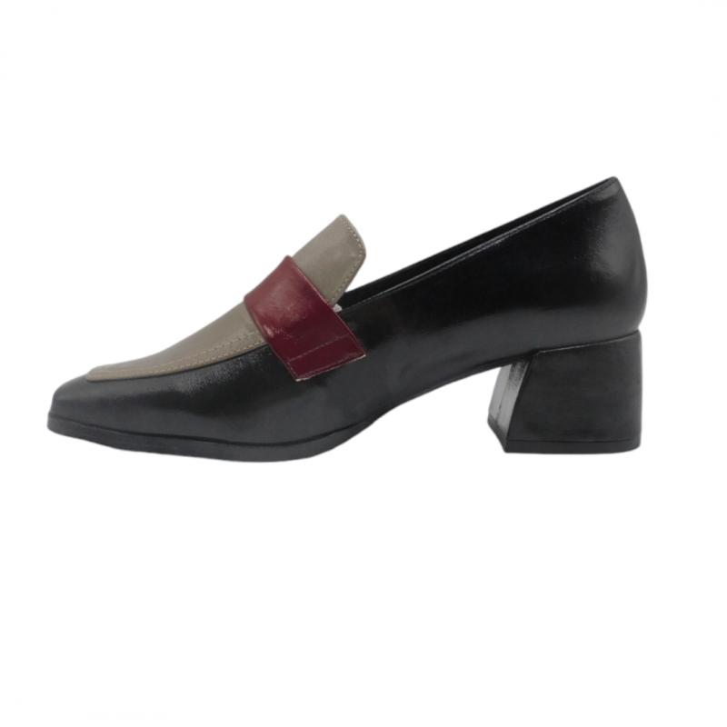 DANIELA VEGA 2339 ZAPATO MOCASIN TRICOLOR MUJER NEGRO