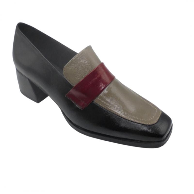 DANIELA VEGA 2339 ZAPATO MOCASIN TRICOLOR MUJER NEGRO