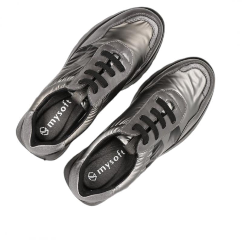 MYSOFT DEPORTIVA  MUJER CASUAL MODELO 24M624 ACERO CORDONES ELASTICOS