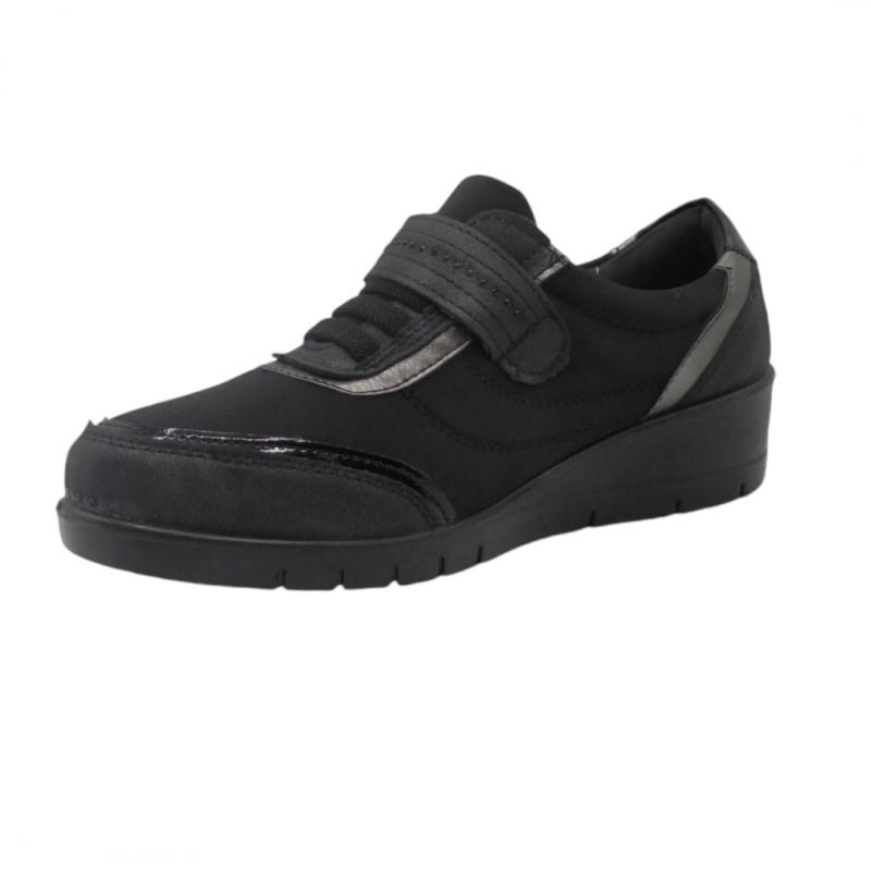 MYSOFT DEPORTIVA MUJER CASUAL MODELO 24M506 NEGRO CIERRE VELCRO