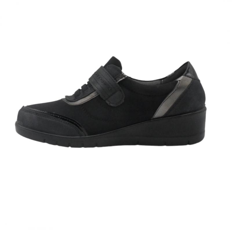 MYSOFT DEPORTIVA MUJER CASUAL MODELO 24M506 NEGRO CIERRE VELCRO