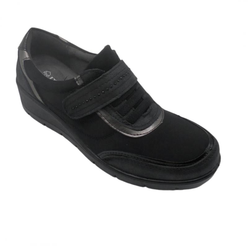 MYSOFT DEPORTIVA MUJER CASUAL MODELO 24M506 NEGRO CIERRE VELCRO