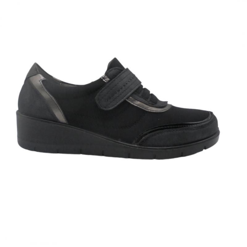 MYSOFT DEPORTIVA MUJER CASUAL MODELO 24M506 NEGRO CIERRE VELCRO