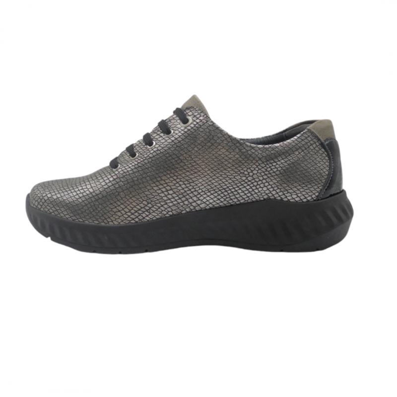 SUAVE BY LEYLAND 3758 NEGRO ZAPATO CORDONES Y CREMALLERA, PLANTILLA EXTRAIBLE