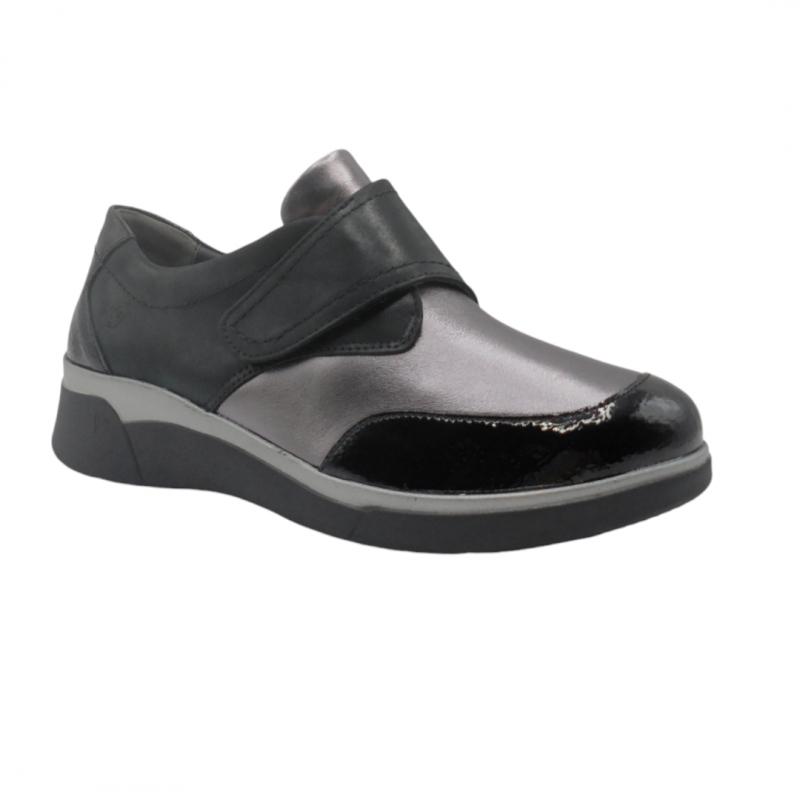 SUAVE BY LEYLAND  3587 NEGRO ZAPATO VELCRO PLANTILLA EXTRAIBLE