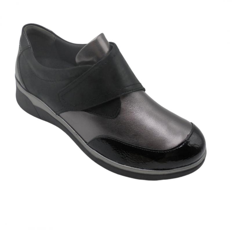 SUAVE BY LEYLAND  3587 NEGRO ZAPATO VELCRO PLANTILLA EXTRAIBLE