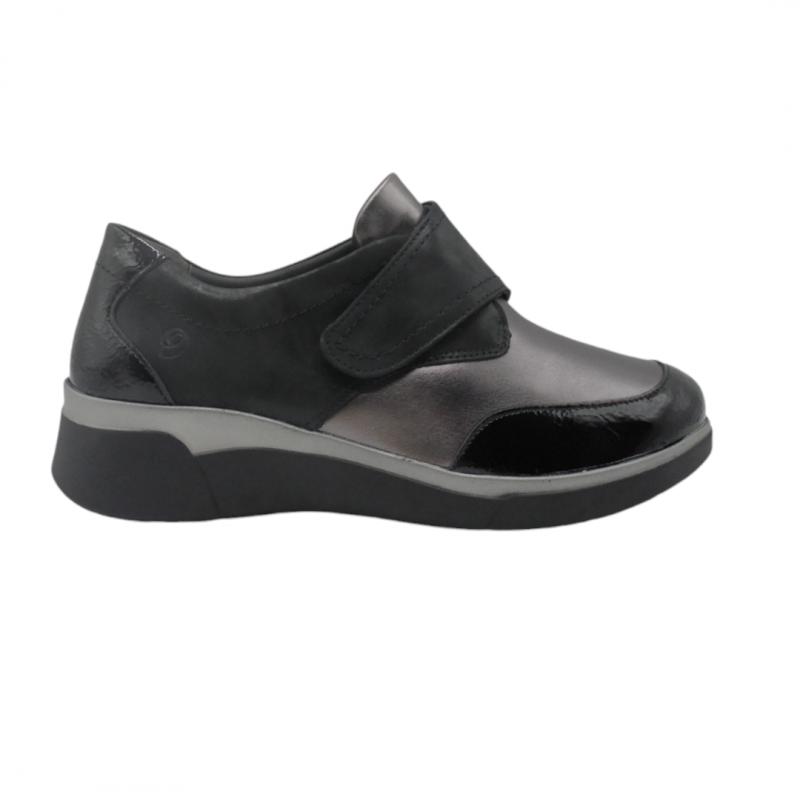 SUAVE BY LEYLAND  3587 NEGRO ZAPATO VELCRO PLANTILLA EXTRAIBLE