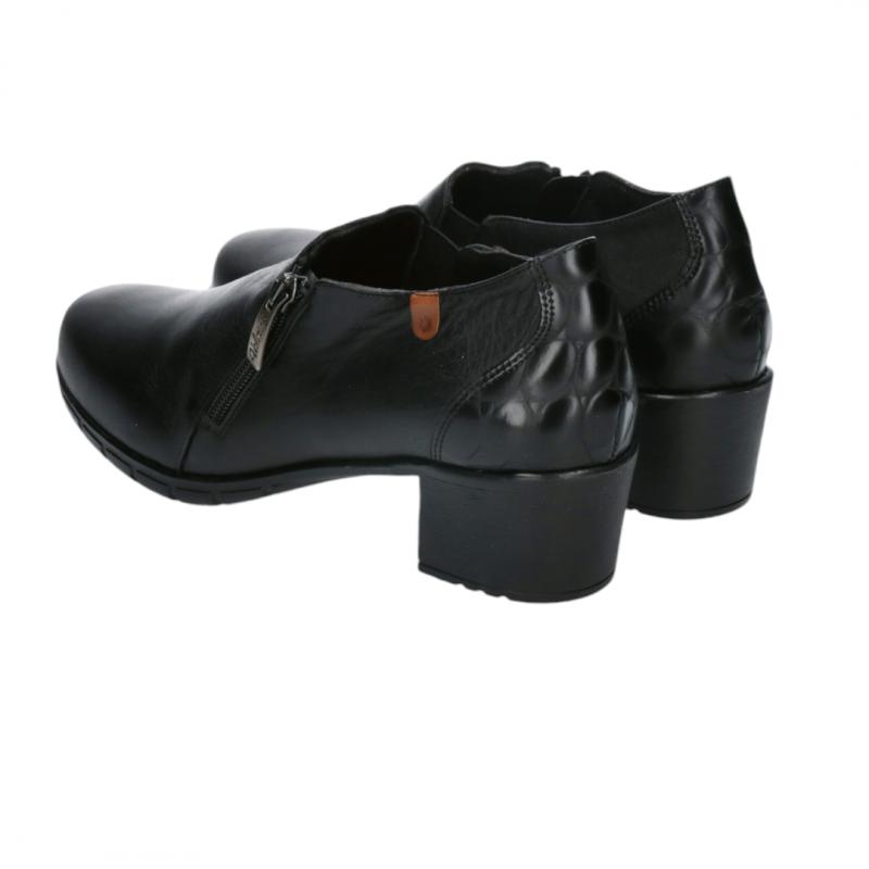 VALERIAS 9540 ZAPATO PIEL MUJER  NEGRO CIERRE CREMALLERA